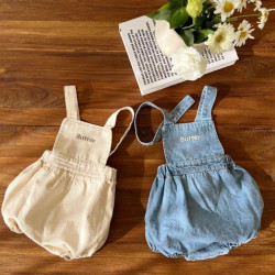 3-18M Baby Letter Denim Overalls  Baby Clothing   