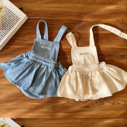 3-18M Baby Letter Denim Suspender Skirts  Baby Clothing   