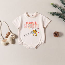 3-18M Baby Cartoon Letter Print Short Sleeves Bodysuit  Baby Clothes   