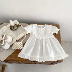 3M-3Y Baby Girls White Dresses  Baby Clothing   