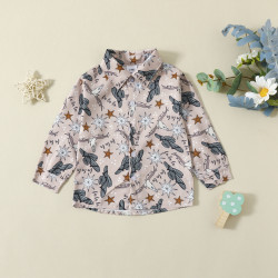 6M-3Y Baby Cactus Hat Print Long Sleeve Lapel Shirts  Baby Clothes   