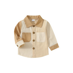 6M-3Y Baby Contrast Button Lapel Shirts  Baby Clothes   