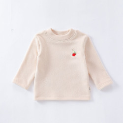 6-24M Baby Fruit Embroidery Half Turtleneck Long Sleeve Bottoming Tops  Baby Clothes   
