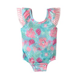 9M-3Y Baby Girl Sleeveless Floral Print Backless Bow One-Piece Swimsuit  Baby Clothes   