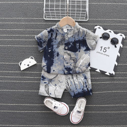 9M-4Y Tie-Dye Print Shirts And Shorts  Toddler Boy Clothes   