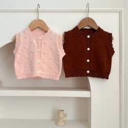 3-24M Baby Knitted Bubble Sweater Vest Woolen Cardigan  Baby Clothes   