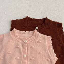 3-24M Baby Knitted Bubble Sweater Vest Woolen Cardigan  Baby Clothes   