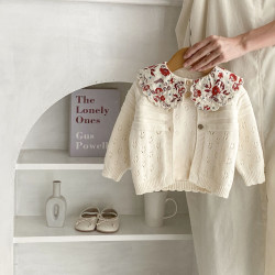3-24M Baby Hollow Long Sleeve Knitted Jackets Cardigan  Baby Clothing   