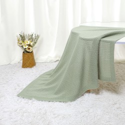 Newborn Hollow Out Pure Color Baby Blankets  Accessories Vendors   