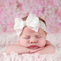 0-12M Newborn Lace Bow Stretch Baby Headband  Accessories Vendors   