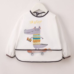 6-18Months Crocodile Pattern Long Sleeve Baby Dinner Over-clothes Dirt-proof   