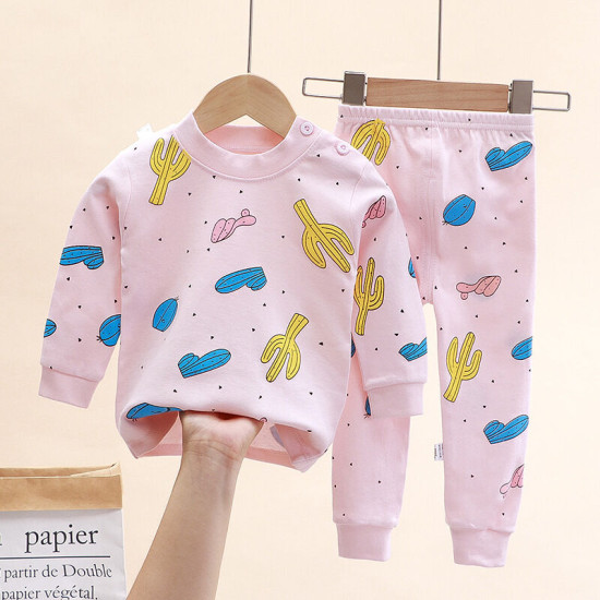 6M-6Y Toddler Girls Boys Sets Cotton Pajamas Home Clothes Pullover & Pants  Toddler Clothing   