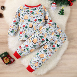 9M-4Y Toddler Christmas Loungewear Sets Pullover And Pants  Toddler Clothing   