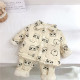 9M-6Y Toddler Girl & Boy Intimates & Pajamas Sets Long-Sleeved Cartoon Bear Print Single-Breasted Top And Pants  Toddler Clothing   