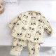 9M-6Y Toddler Girl & Boy Intimates & Pajamas Sets Long-Sleeved Cartoon Bear Print Single-Breasted Top And Pants  Toddler Clothing   