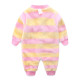 0-24M Baby Girls Striped Color Flannel Pajama Jumpsuit  Baby Clothes   