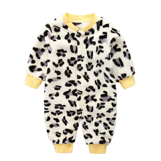 0-18M Baby Facecloth Leopard Print Pajamas Jumpsuit  Baby Clothing   