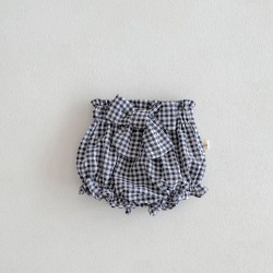 3-24M Baby Girls Bow Plaid Shorts  Baby Clothes   