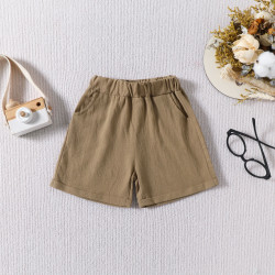 9M-4Y Toddler Girls Solid Color Pocket Shorts  Boys Clothing   