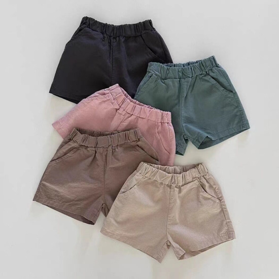 6-24M Baby Solid Color Elastic Waist Shorts  Baby Boutique Clothing   