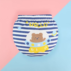 9M-3Y MOQ4 Toddler Girls Cartoon Animals Print Striped Cotton Underwear Baby Briefs  Baby Clothes In Bulk   
