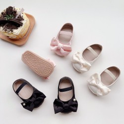  Solid Color Bow Baby Shoes   