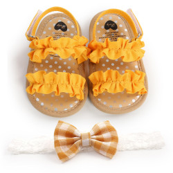 3-18M Baby Girls Polka Dot Soft Bottom Ruffled Sandals  Baby Shoes   