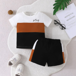 6M-3Y Baby Boys Sets Round Neck Colorblock T-Shirts And Shorts ​ Baby Clothes   