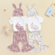 0-18M Baby 3pcs Easter Bunny Printed Bodysuit & Pants & Hats  Baby Clothing   