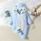 0-6M Baby Boy Dinosaur Contrast Color Hooded Footie Jumpsuit  Baby Clothes   