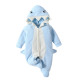 0-6M Baby Boy Dinosaur Contrast Color Hooded Footie Jumpsuit  Baby Clothes   