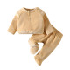 0-6M Newborn Sets Solid Color Velvet Pullover And Footie Pants  Baby Clothes   