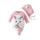 0-9M Newborn Sheep Shape Long-Sleeved Footie Jumpsuit & Hats  Baby Clothes   