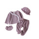 0-9M Baby Casual Lounge Wear Purple Pajamas Sets With Hats  Baby Boutique Clothing   