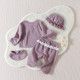 0-9M Baby Casual Lounge Wear Purple Pajamas Sets With Hats  Baby Boutique Clothing   