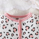 0-9M Baby Home Clothes Leopard Print Footie Jumpsuit With Bibs  Baby Clothes   