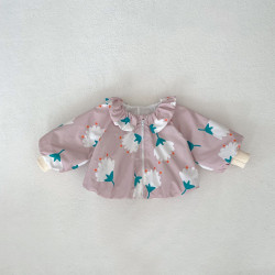 3-24M Baby Girls Flower Printed Zipper Jackets  Baby Clothing   