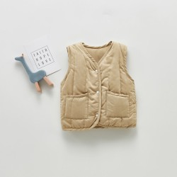 3-24M Baby Retro Vest Solid Color Pockets  Baby Boutique Clothing   