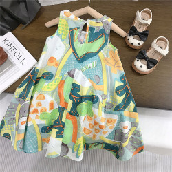 18M-6Y Toddler Girls Printed Sleeveless Holiday Dresses  Girls Clothes   