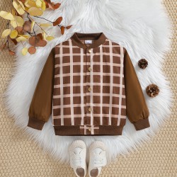 3-7Y Toddler Girls Long Sleeve Plaid Casual Jackets  Girls Fashion Clothes   