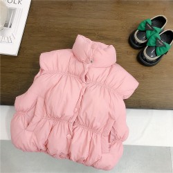 18M-7Y Toddler Girls Single Breasted Vest Stand Collar Down Jackets  Girls Clothes   