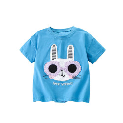 18M-7Y Toddler Girls Cartoon Bunny Short Sleeve T-Shorts  Girls Clothes   