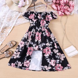 4-9Y Kid Girls Resort Floral Ruffle Camisole Jumpsuit  Kids Clothing   