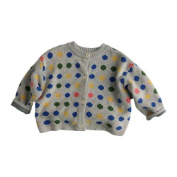 9M-5Y Toddler Colorful Polka Dots Knitted Cardigan Sweater  Toddler Boutique Clothing   