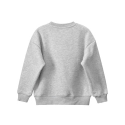 5-11Y Unisex Cartoon Letter Gray Fleece Sweatshirts  Kids Boutique Clothing   