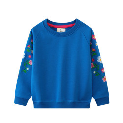 18M-7Y Toddler Girls Floral Embroidered Sweatshirts  Girls Clothes   