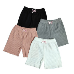 4-Pack 18M-6Y Toddler Girls Solid Color Ribbed Shorts  Girls Clothes   