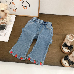 18M-7Y Toddler Girls Strawberry Flared Jeans  Girls Fashion Clothes  