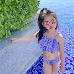 18M-7Y Toddler Girl Swimwear & Beachwear Sets Fish Scale Camisole Top + Fishtail Skirt & Trunks  Girls Clothes   