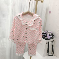 18M-7Y Toddler Girls Plaid Pajamas Two-Piece Home Wear Sets  Girls Clothes   